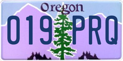 OR license plate 019PRQ