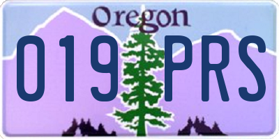 OR license plate 019PRS