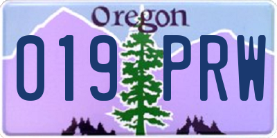 OR license plate 019PRW