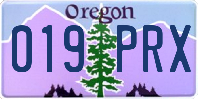OR license plate 019PRX