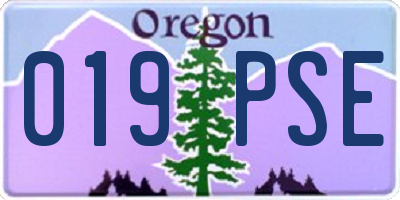 OR license plate 019PSE
