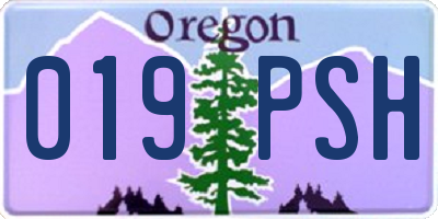 OR license plate 019PSH