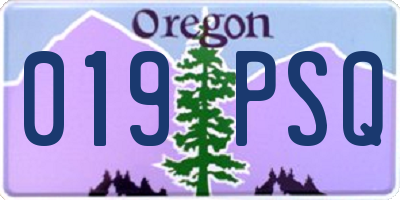 OR license plate 019PSQ