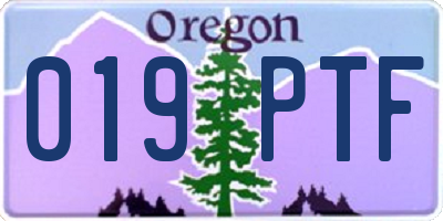 OR license plate 019PTF