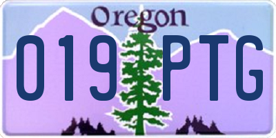 OR license plate 019PTG