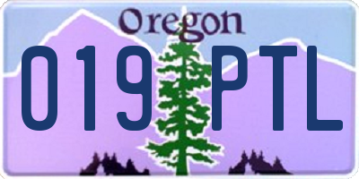 OR license plate 019PTL
