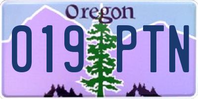 OR license plate 019PTN