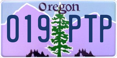 OR license plate 019PTP