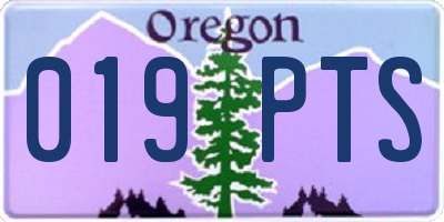 OR license plate 019PTS