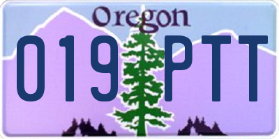 OR license plate 019PTT