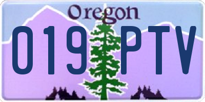 OR license plate 019PTV