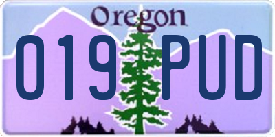 OR license plate 019PUD