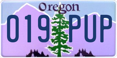 OR license plate 019PUP
