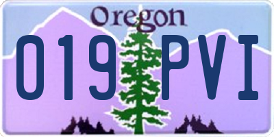 OR license plate 019PVI