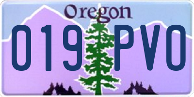 OR license plate 019PVO
