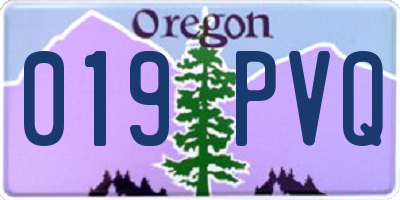 OR license plate 019PVQ