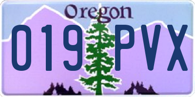 OR license plate 019PVX