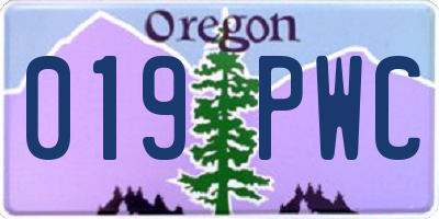 OR license plate 019PWC