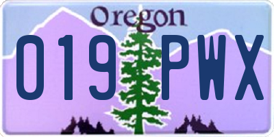 OR license plate 019PWX