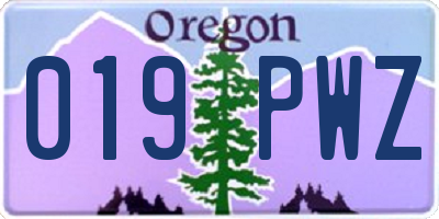 OR license plate 019PWZ