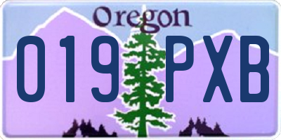 OR license plate 019PXB