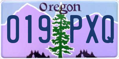 OR license plate 019PXQ