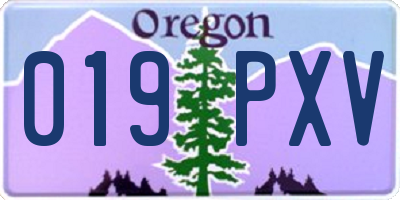 OR license plate 019PXV