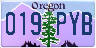 OR license plate 019PYB