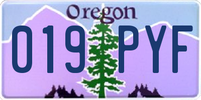 OR license plate 019PYF