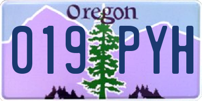 OR license plate 019PYH