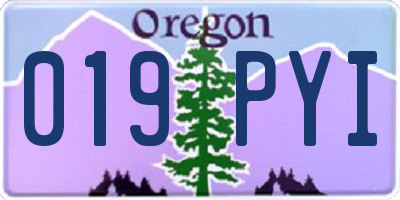 OR license plate 019PYI