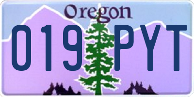 OR license plate 019PYT