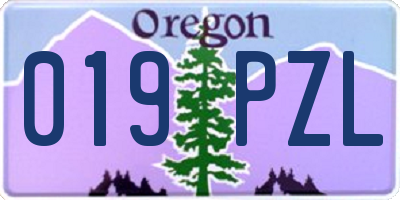 OR license plate 019PZL