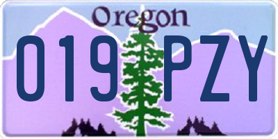 OR license plate 019PZY