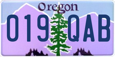 OR license plate 019QAB