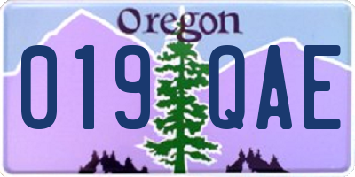 OR license plate 019QAE