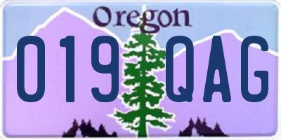 OR license plate 019QAG