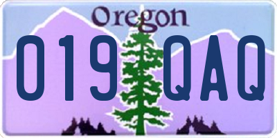 OR license plate 019QAQ