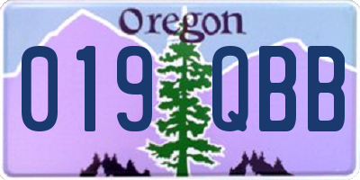 OR license plate 019QBB
