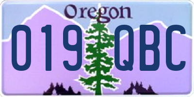 OR license plate 019QBC