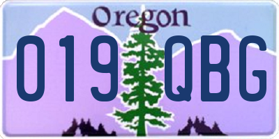 OR license plate 019QBG