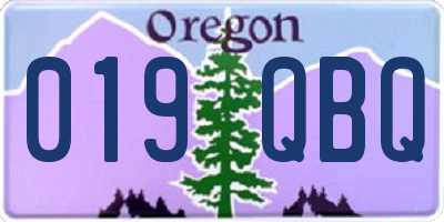 OR license plate 019QBQ