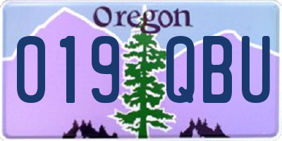 OR license plate 019QBU
