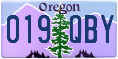 OR license plate 019QBY