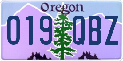 OR license plate 019QBZ