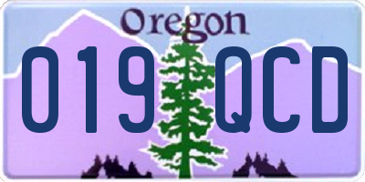 OR license plate 019QCD