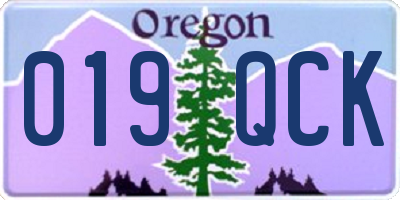 OR license plate 019QCK