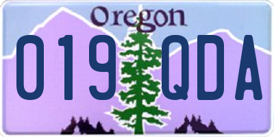 OR license plate 019QDA