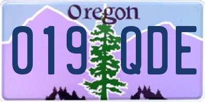 OR license plate 019QDE