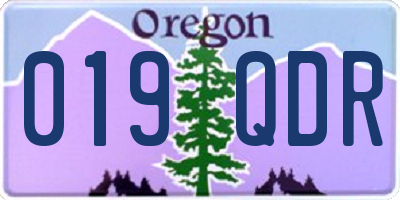 OR license plate 019QDR